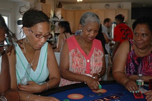 People having fun at a blackjack table party in Maryland